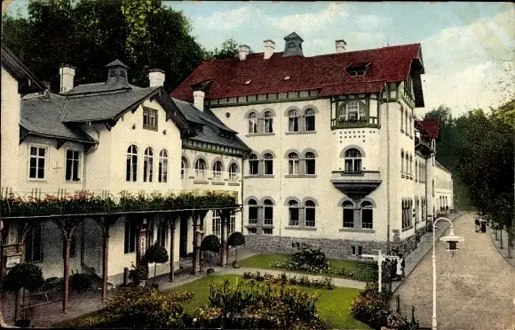 Ak Liegau Augustusbad Radeberg in Sachsen, Verwaltungsgebäude