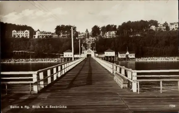 Ak Sellin auf Rügen, Blick von der Seebrücke