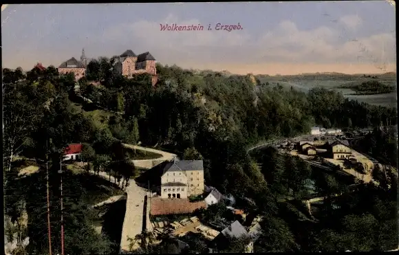 Ak Wolkenstein im Erzgebirge, Gesamtansicht