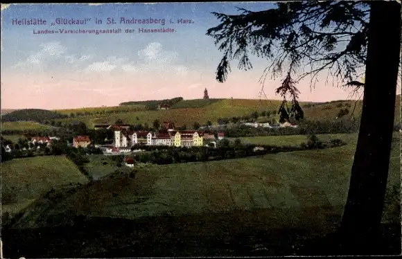 Ak Sankt Andreasberg Braunlage im Oberharz, Heilstätte Glückauf, Gesamtansicht