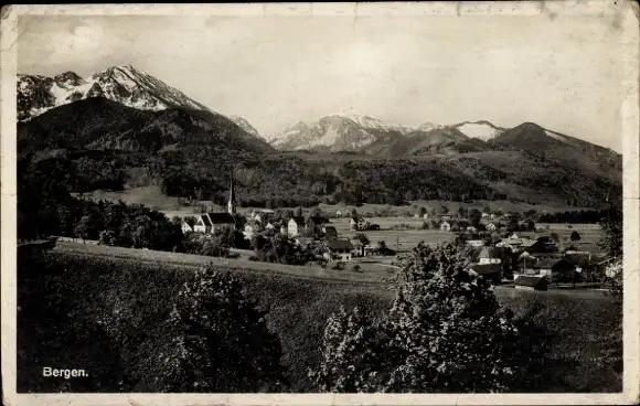 Ak Bergen im Chiemgau Oberbayern, Panorama