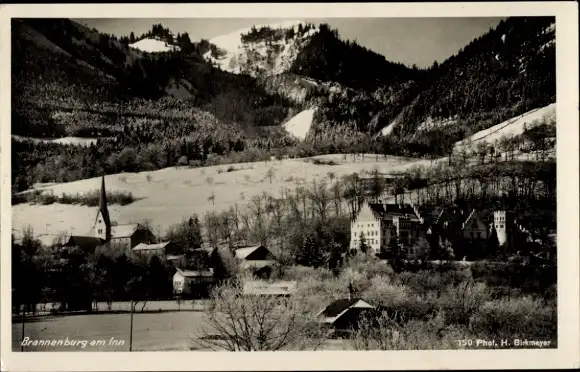 Ak Brannenburg in Oberbayern, Teilansicht, Gebirge