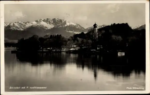 Ak Bernried am Starnberger See Oberbayern, Kirche, Benediktenwand