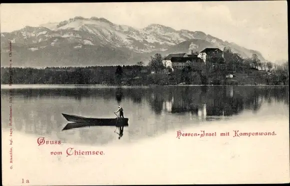 Ak Herrenchiemsee Herreninsel Chiemsee Oberbayern, Panorama, Kampenwand