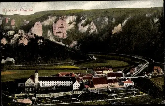 Ak Beuron an der Donau Württemberg, Donautal, Teilansicht