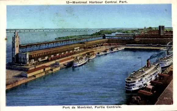 Ak Montreal Quebec Kanada, Hafen-Zentralteil