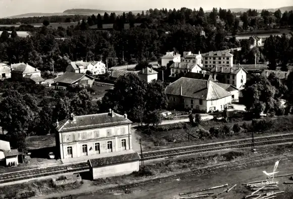 Ak Villersexel Haute Saône, Quartier de la Gare