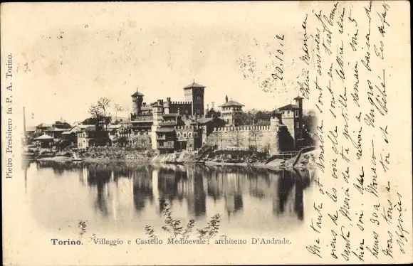 Ak Torino Turin Piemonte, Villaggio e Castello Medioevale
