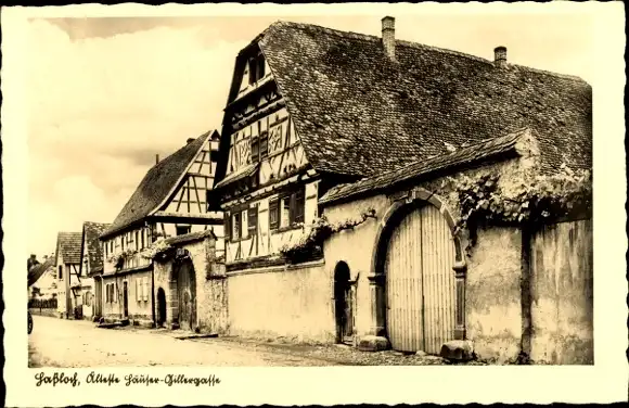 Ak Haßloch in der Pfalz, Älteste Häuser, Gillergasse