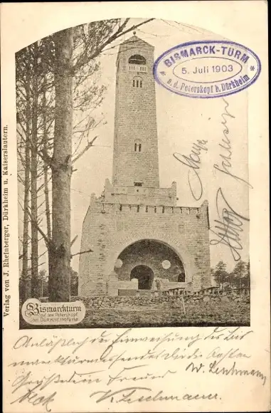 Ak Kallstadt in der Pfalz, Peterskopf, Bismarckturm