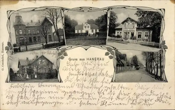 Ak Hanerau Hademarschen, Post, Straßenpartie, Apotheke