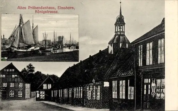 Ak Elmshorn in Holstein, Königstraße, Altes Präbendenhaus