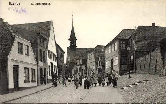 Ak Itzehoe in Holstein, St. Jürgenstraße