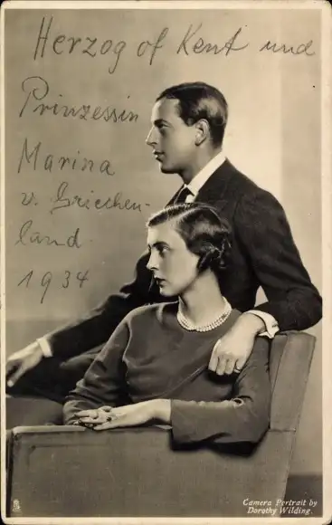 Ak Prinz George, Duke of Kent, Prinzessin Marina von Griechenland