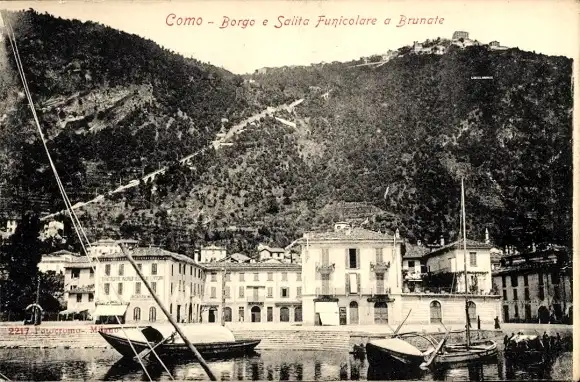Ak Brunate Lago di Como Lombardia, Borgo e Salita Funicolare