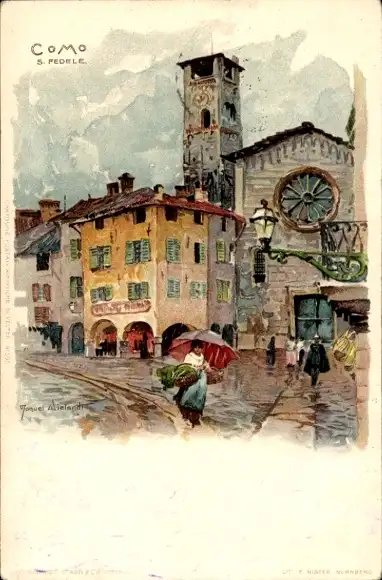 Künstler Litho Wielandt, M., Como Lombardia, San Fedele