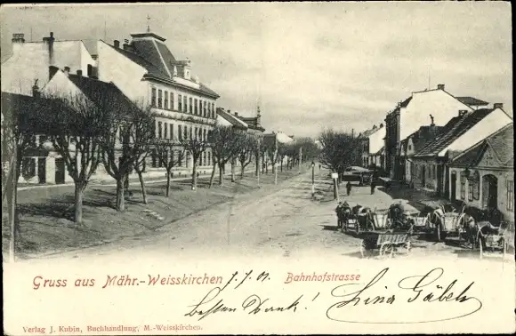 Ak Hranice na Moravě Mährisch Weißkirchen Region Olmütz, Bahnhofstraße