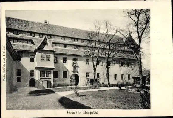 Ak Erfurt, Großes Hospital, Blick vom Garten