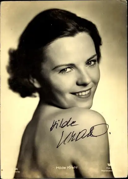 Ak Schauspielerin Hilde Krahl, Portrait, Autogramm