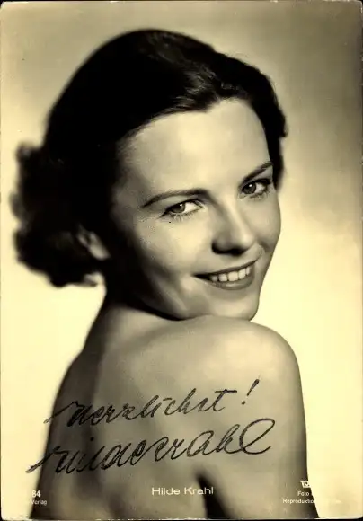 Ak Schauspielerin Hilde Krahl, Portrait, Autogramm