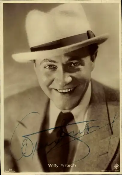 Ak Schauspieler Willy Fritsch, Portrait, Hut, Autogramm