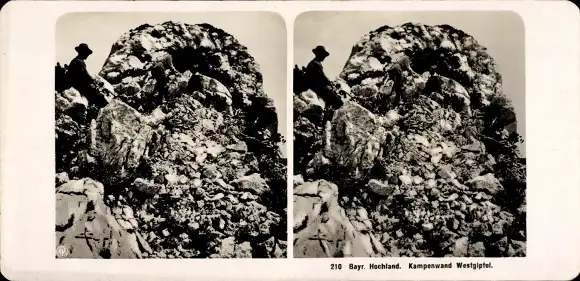 Stereo Foto Bayrisches Hochland, Kampenwand, Westgipfel