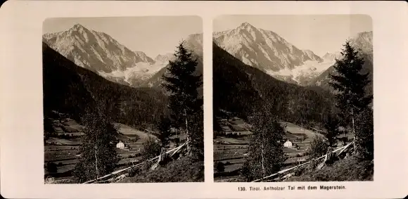 Stereo Foto Südtirol, Antholzer Tal mit dem Magerstein