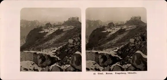 Stereo Foto Meran Merano Südtirol, Fragsburg, Südseite