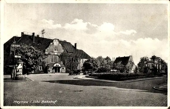 Ak Chojnów Haynau Schlesien, Bahnhof