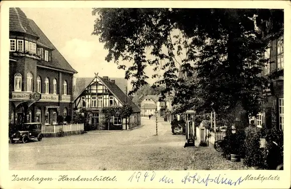 Ak Isenhagen Hankensbüttel in Niedersachsen, Marktplatz