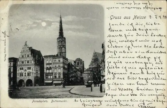 Ak Nysa Neisse Schlesien, Paradeplatz, Buttermarkt