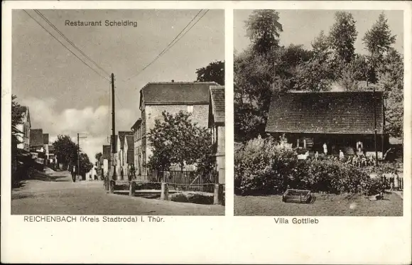 Ak Reichenbach in Thüringen, Villa Gottlieb, Restaurant Scheiding