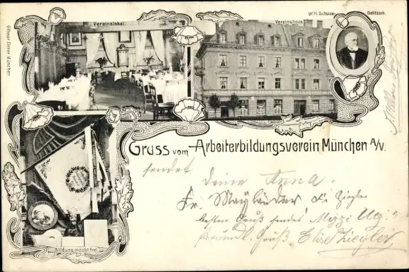 Ak München Bayern, Arbeiterbildungsverein München AV, Vereinslokal