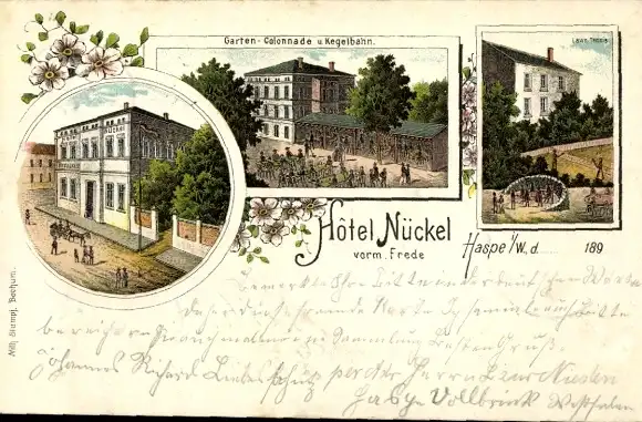 Litho Haspe Hagen Westfalen, Hotel Nückel, vorm. Frede