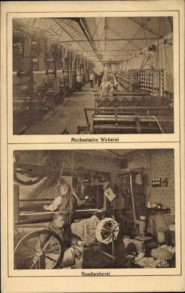 Ak Hohenstein Ernstthal in Sachsen, Mechanische Weberei, Handweberei, Webwaren J. W. Ackermann