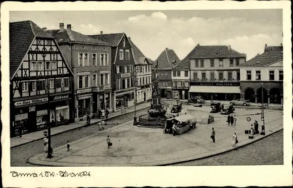 Ak Unna in Westfalen, Markt, Hans Wißling, Rudolf Bäumer