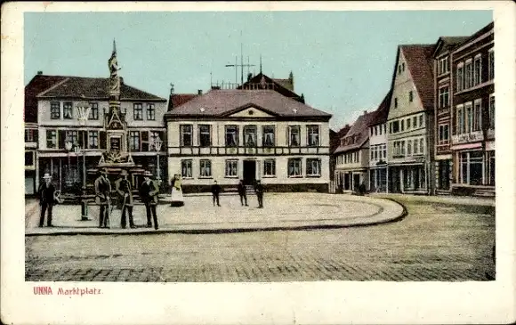 Ak Unna in Westfalen, Marktplatz