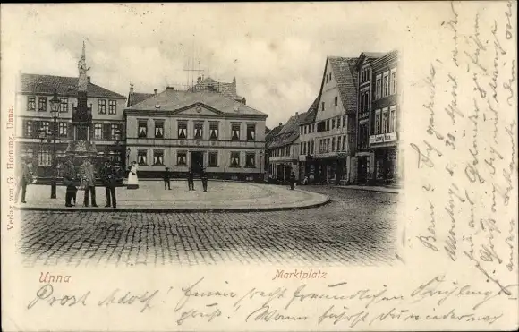 Ak Unna in Westfalen, Marktplatz