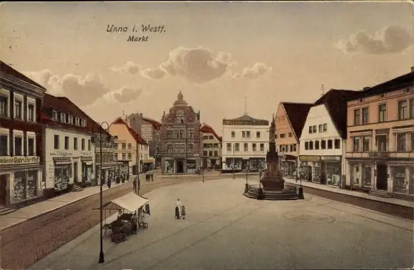 Ak Unna in Westfalen, Marktplatz