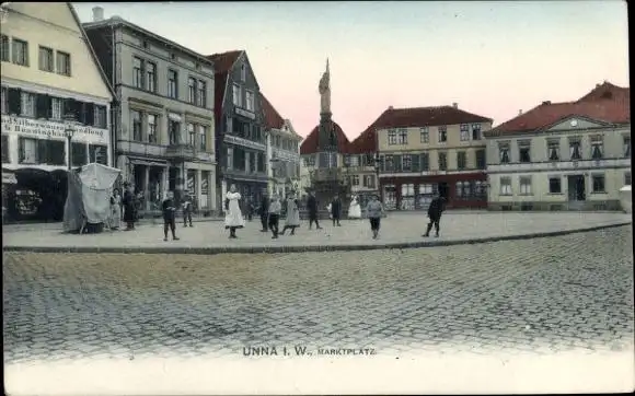 Ak Unna in Westfalen, Marktplatz