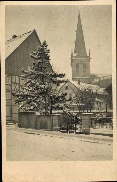 Ak Unna in Westfalen, Wasserstraße im Winter