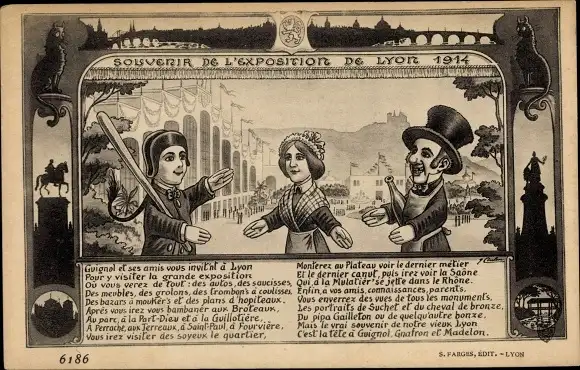 Ak Lyon Rhône, Exposition 1914, Guignol, Puppentheater, Kasper