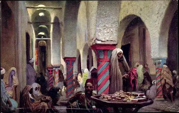 Ak Auf dem Basar, Eingeborene, die Halle