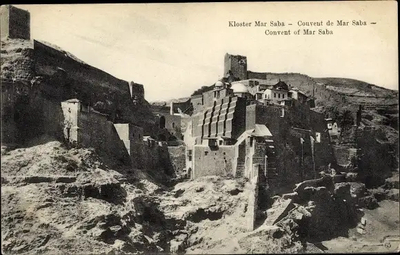 Ak Mar Saba Palästina, Kloster, Gesamtansicht