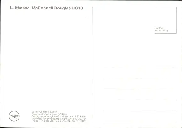 Ak Passagierflugzeug Lufthansa, McDonnell Douglas DC 10