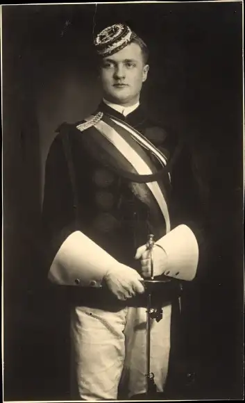 Studentika Foto Student mit Schläger, Portrait