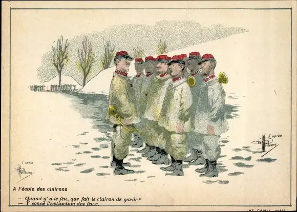 Künstler Ak Guillaume, Albert, Französische Soldaten, Soldatenleben, Trompeter