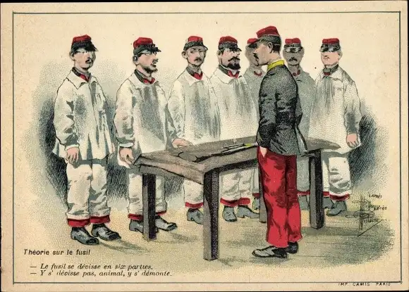 Künstler Ak Guillaume, Albert, Französische Soldaten, Soldatenleben, Unterricht