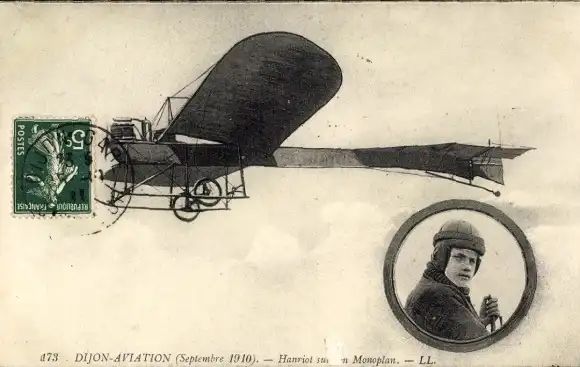 Ak Dijon-Aviation, Hanriot auf seinem Eindecker