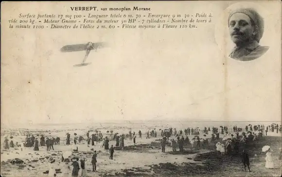 Ak Verrept auf Monoplane Morane